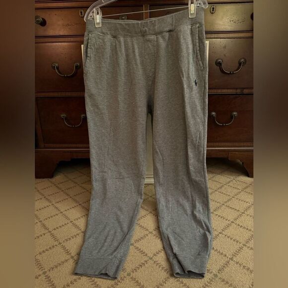 Polo by Ralph Lauren heathered gray joggers blue logo - L - Picture 1 of 10